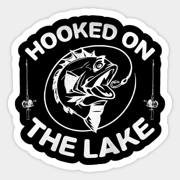 Hooked On The Lake Sticker by UniqueWorld